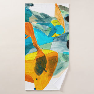 Toalha De Banho pintura abstrato em papel com cores vibrantes, s
