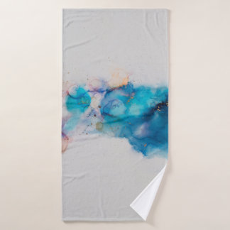 Toalha De Banho Pintura de Abstrato com tinta a álcool. Tinta alco