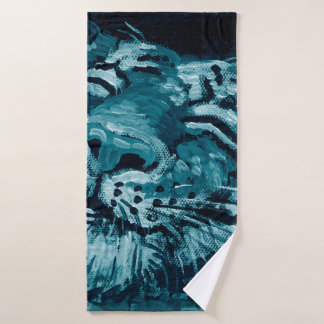 Toalha De Banho Pintura de arte Pintura fina Tigre de cor oleosa e