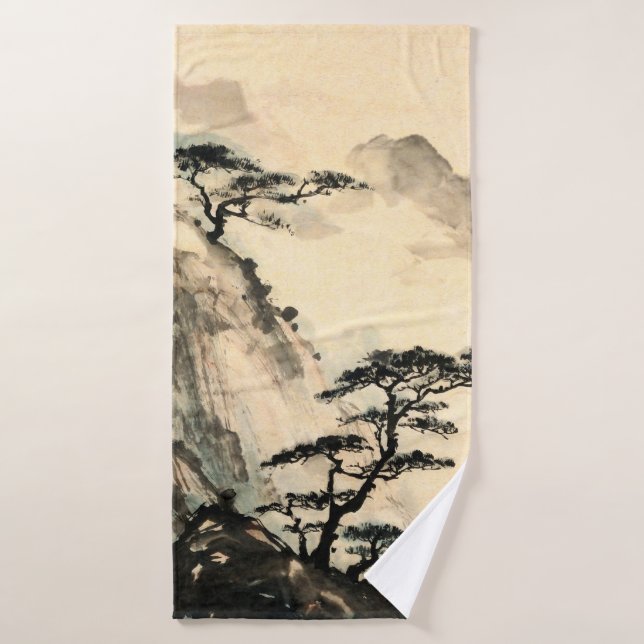 Toalha De Banho pintura de paisagem chinesa.chinês,pintura,japão (Toalha de Banho)
