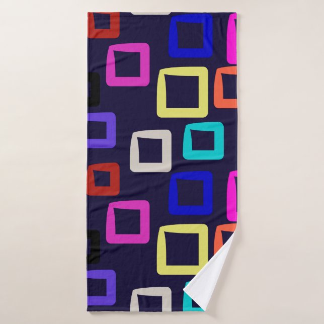 Toalha De Banho Pintura geométrica quadrada, design gráfico sem co (Toalha de Banho)