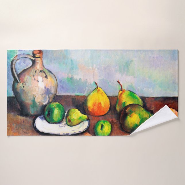 Toalha De Banho Pitcher e Fruta, Paul Cezanne (Toalha de Banho)