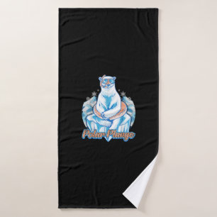 Toalha De Banho Polar Plunge Ice Jump Engraçado Urso Polar Nataç
