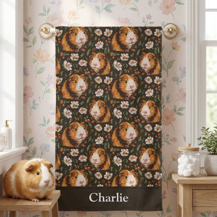 Toalha De Banho Porquinho-da-índia Floral Personalizado
