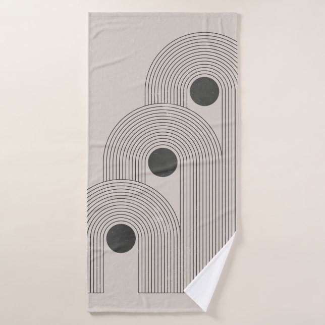 Toalha De Banho Poster de meio século contemporâneo abstrato com g (Toalha de Banho)