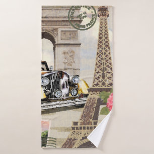 Toalha De Banho Poster vintage de Paris. vintage, poster, paris, v