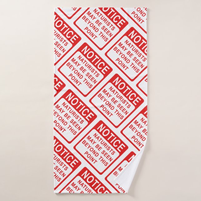 Toalha De Banho Praia Naturista - Padrão de Sinais Vermelho e Bran (Toalha de Banho)