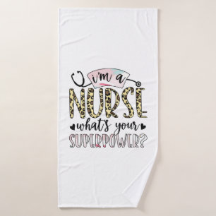 Toalha De Banho Presente de Enfermeira   Super Enfermeira Orgulhos