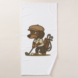 Toalha De Banho Presente Engraçado de Golfe � Dachshund no Tee