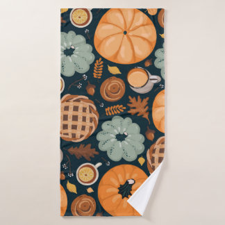 Toalha De Banho Previsão de fundo do padrão de outono sem costura 