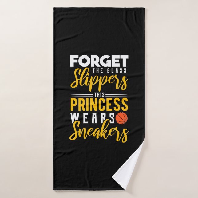 Toalha De Banho Princesa de Basquete Veste tênis (Toalha de Banho)