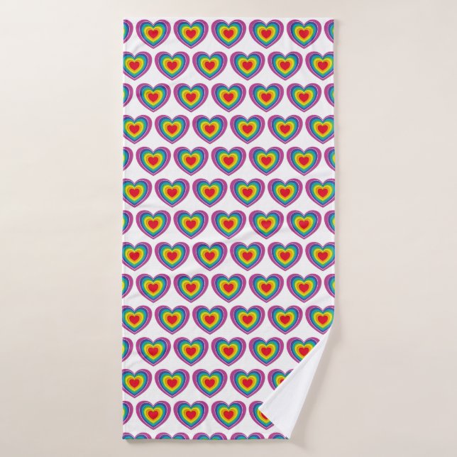 Toalha De Banho Rainbow Heart Towel (Toalha de Banho)