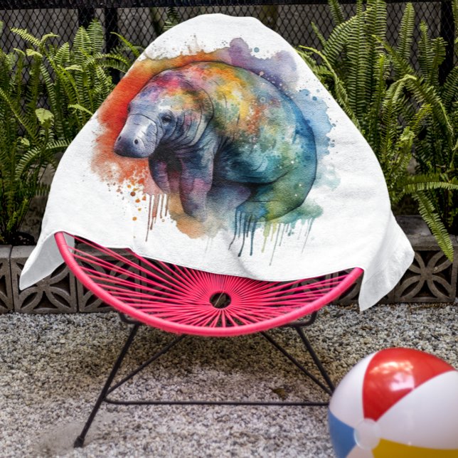 Toalha De Banho Rainbow Reef Manatee, personalizado (Criador carregado)