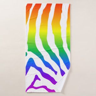Toalha De Banho Rainbow Zebra Pattern