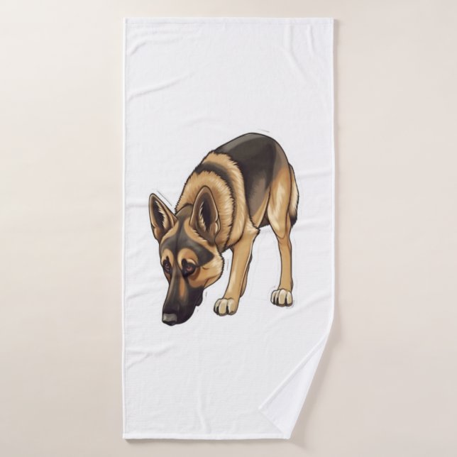 Toalha De Banho Rastreamento de german shepherd (Toalha de Banho)
