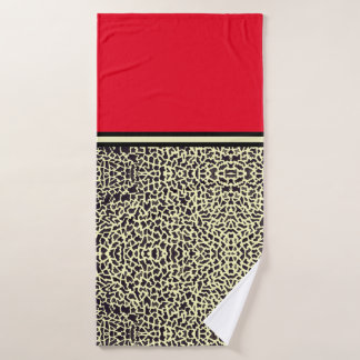 Toalha De Banho Red Cream Leopardo