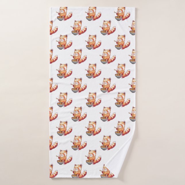 Toalha De Banho Red Panda Ramen Bath Towel (Toalha de Banho)