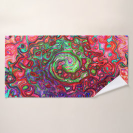 Toalha De Banho Redemoinho Líquido Abstrato Retro Groovy Aquarela