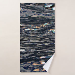 Toalha De Banho Reflexo de ondas de água lago