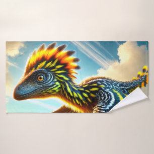 Toalha De Banho Retrato de Cabeça de Dinossauro Arte Vívida com Pe