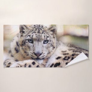 Toalha De Banho Retrato impressionante do leopardo-da-neve