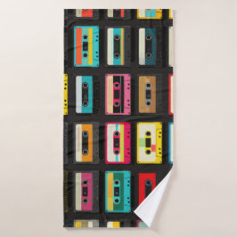 Toalha De Banho Retro Cassette Tape Pattern – Vintage Music 