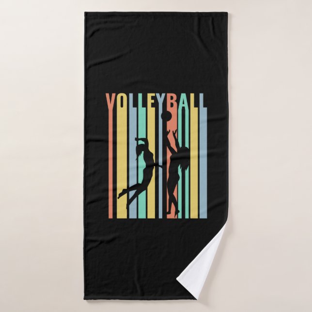Toalha De Banho Retro de Voleibol de Beachvoleibol (Toalha de Banho)