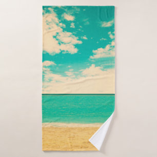 Toalha De Banho Retrorna praia, retrô, poster, foto, fundo