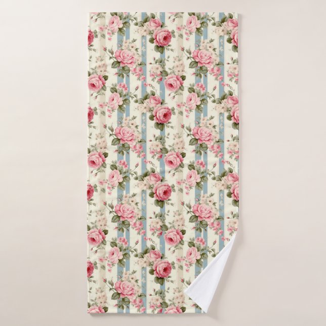 Toalha De Banho Rosas Chique Vintage (Toalha de Banho)