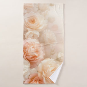 Toalha De Banho Rosas de Aquarela 3D