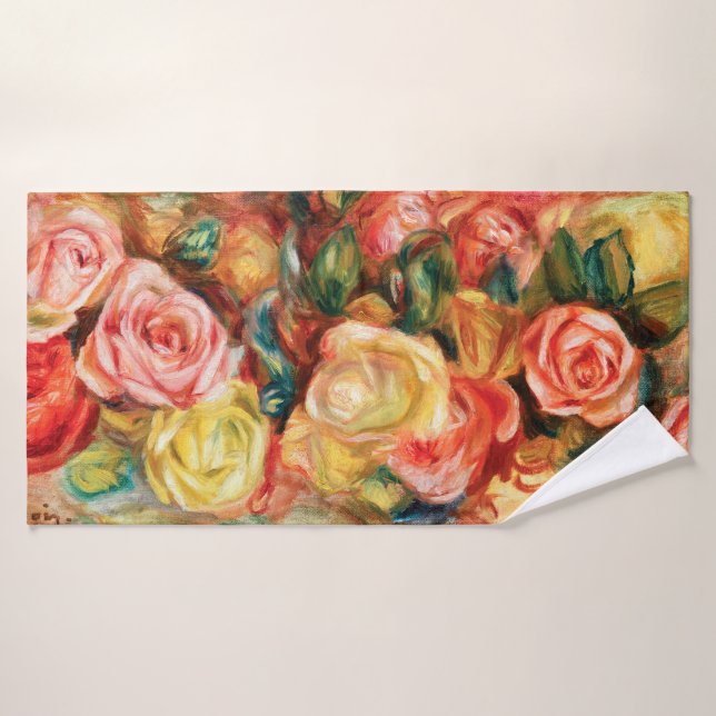Toalha De Banho Rosas de Pierre Auguste Renoir (Toalha de Banho)