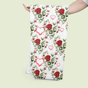 Toalha De Banho Rosas vermelhas adoráveis