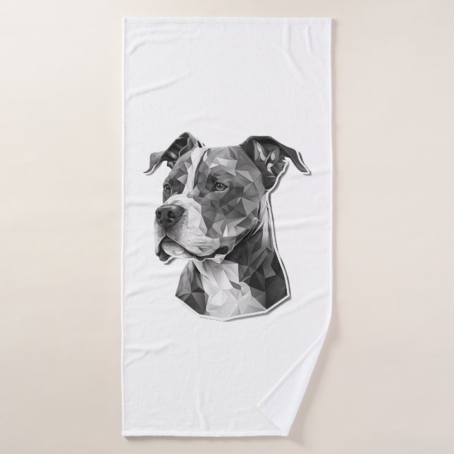 Toalha De Banho Rosto de cão Pitbull (Toalha de Banho)