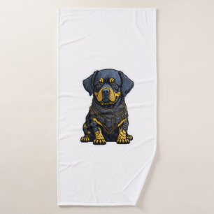 Toalha De Banho Rottweiler em forma de armadura