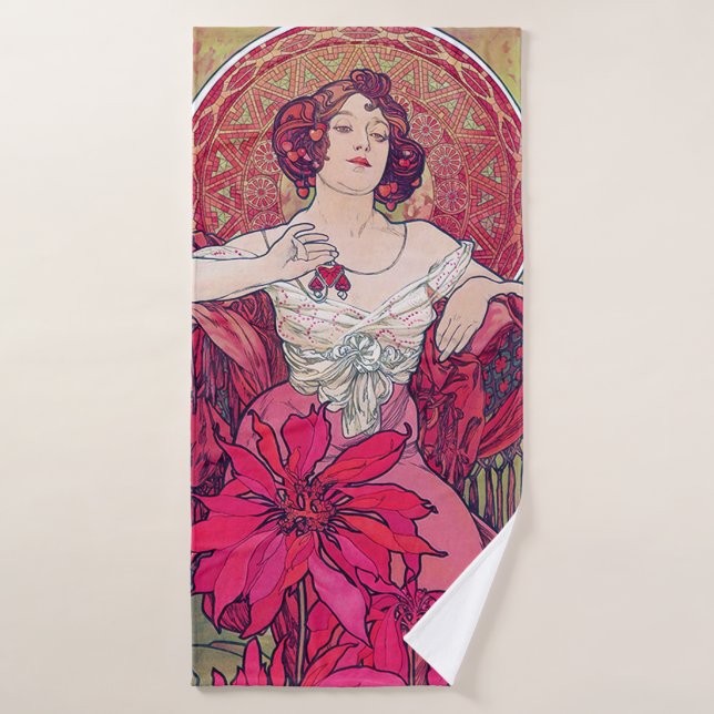 Toalha De Banho Ruby (Quatro Joias), Alphonse Mucha (Toalha de Banho)