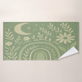 Toalha De Banho Sage Green Boho Bath Towel