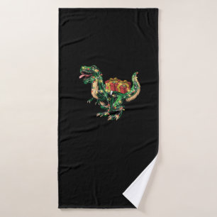 Toalha De Banho Salas de Presente do Dinossauro de Natal Meninos X
