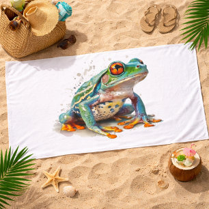 Toalha De Banho Sapo de Aquarela com Tonelada de Joel