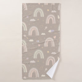 Toalha De Banho Scandinavian Pastel Rainbow Baby Towel