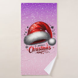Toalha De Banho Scarlet Santa Hat Glow 