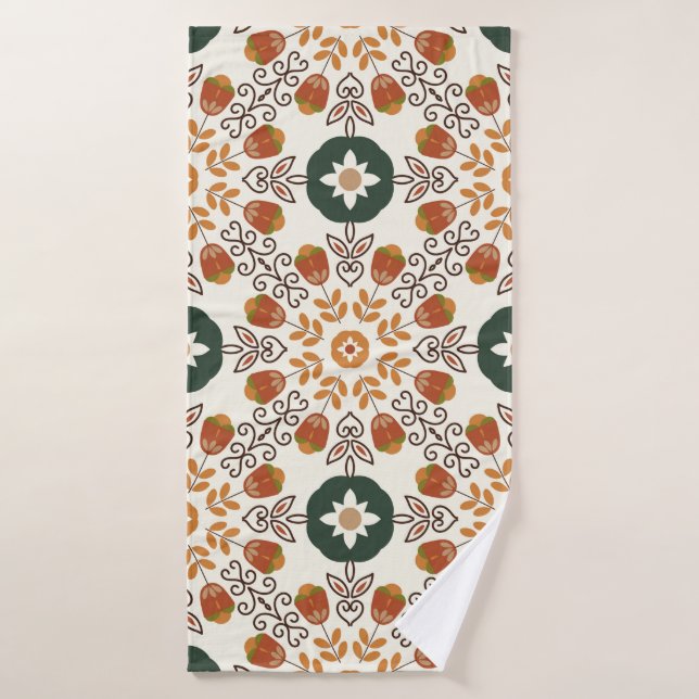 Toalha De Banho Seamless floral natural abstract geometric pattern (Toalha de Banho)