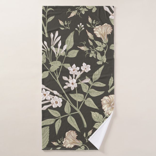 Toalha De Banho Seamless pattern. Beautiful fabric blooming realis (Toalha de Banho)