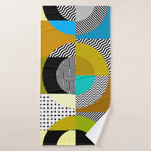 Toalha De Banho Seamless pattern. Circles pattern in geometric col (Toalha de Banho)