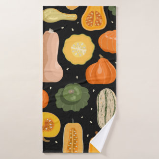 Toalha De Banho Seamless pattern with pumpkin and squash varieties