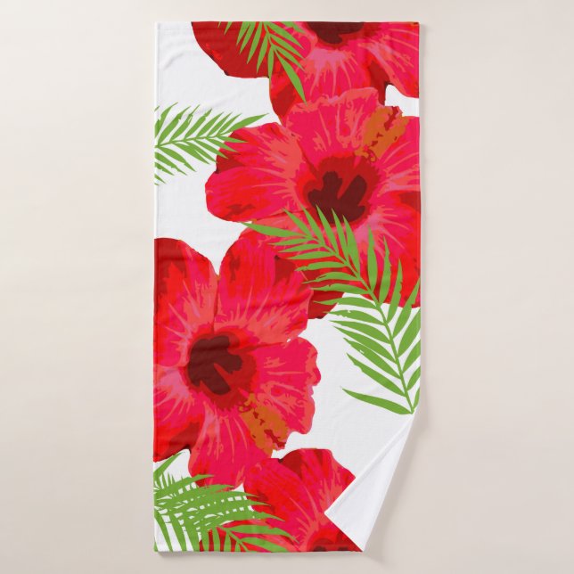 Toalha De Banho Seamless pattern with tropical flower,  palm leave (Toalha de Banho)