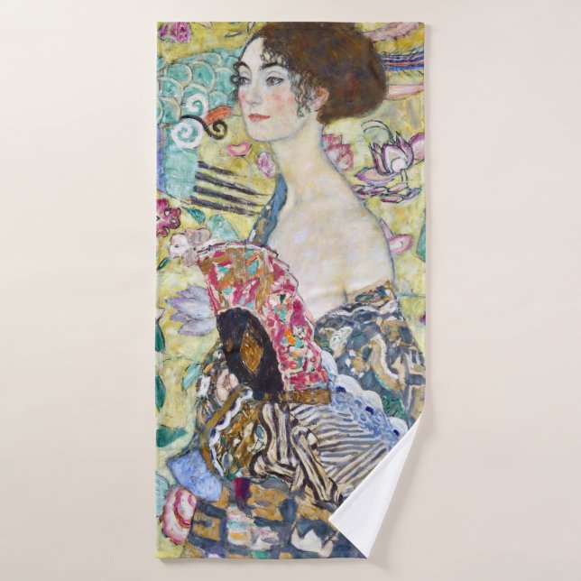Toalha De Banho Senhora com ventilador, Gustav Klimt (Toalha de Banho)