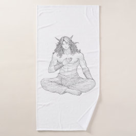 Toalha De Banho Serene Elf Warrior | Fantasy Anime Character Art