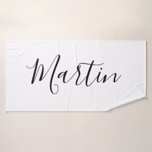 Toalha De Banho Seu Nome Letra Elegante