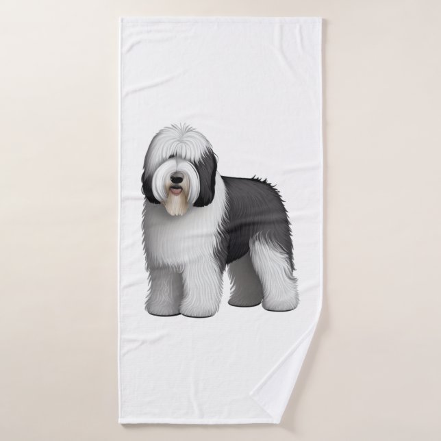 Toalha De Banho Sheepdog 10 antigo inglês (Toalha de Banho)