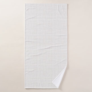 Toalha De Banho Simple geometric Grid beige white neutral check